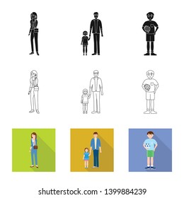 Vector design of character and avatar  icon. Set of character and portrait stock symbol for web.