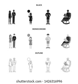 Vector design of character and avatar icon. Collection of character and portrait stock symbol for web.