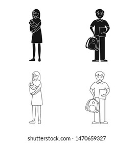 Vector design of character and avatar icon. Collection of character and portrait stock symbol for web.