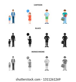 Vector design of character and avatar  logo. Collection of character and portrait vector icon for stock.