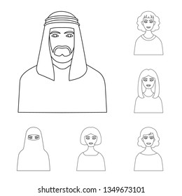Vector design of character  and avatar logo. Set of character  and person stock vector illustration.