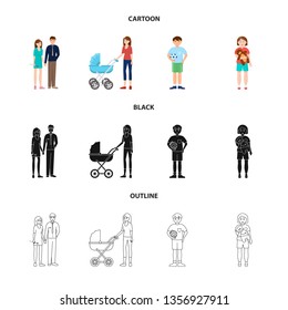 Vector design of character and avatar  logo. Collection of character and portrait stock symbol for web.