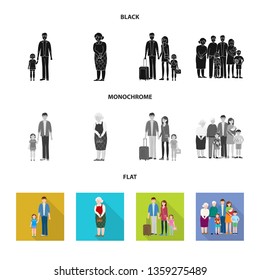 Vector design of character and avatar  logo. Set of character and portrait vector icon for stock.