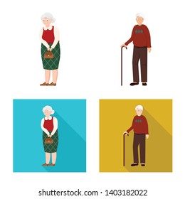 Vector design of character and avatar  logo. Collection of character and portrait stock symbol for web.