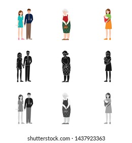 Vector design of character and avatar logo. Set of character and portrait stock symbol for web.