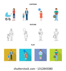 Vector design of character and avatar  sign. Collection of character and portrait stock symbol for web.