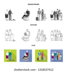 Vector design of character and avatar  sign. Set of character and portrait stock symbol for web.