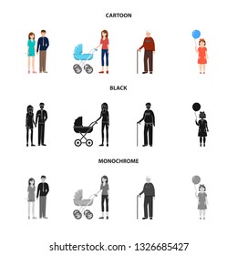 Vector design of character and avatar  sign. Set of character and portrait vector icon for stock.