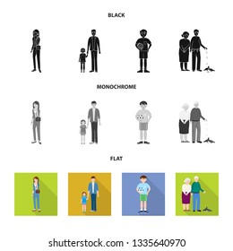 Vector design of character and avatar  sign. Set of character and portrait vector icon for stock.