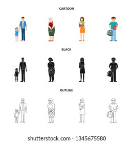 Vector design of character and avatar  sign. Collection of character and portrait stock symbol for web.