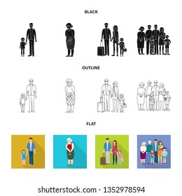 Vector design of character and avatar  sign. Collection of character and portrait stock symbol for web.