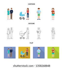 Vector design of character and avatar  sign. Collection of character and portrait stock symbol for web.
