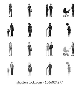 Vector design of character and avatar  sign. Collection of character and portrait vector icon for stock.