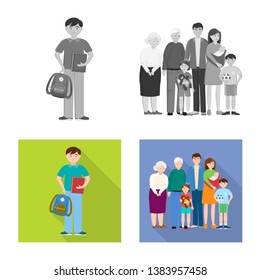 Vector design of character and avatar  sign. Collection of character and portrait stock symbol for web.