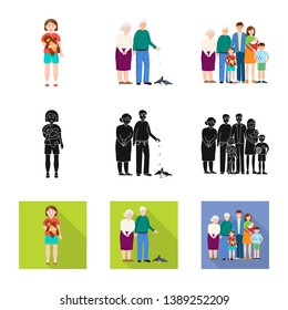 Vector design of character and avatar  sign. Set of character and portrait stock symbol for web.