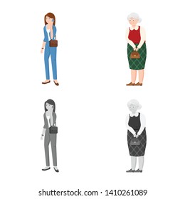 Vector design of character and avatar  sign. Set of character and portrait stock symbol for web.