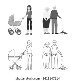Vector design of character and avatar  sign. Collection of character and portrait vector icon for stock.