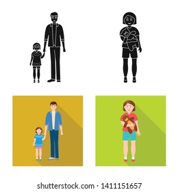Vector design of character and avatar  sign. Collection of character and portrait stock symbol for web.