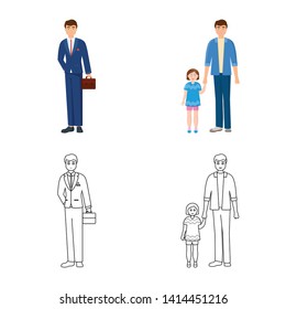 Vector design of character and avatar  sign. Set of character and portrait stock symbol for web.