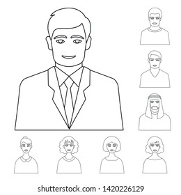 Vector design of character  and avatar sign. Collection of character  and person stock symbol for web.