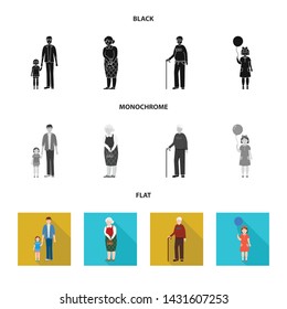 Vector design of character and avatar sign. Collection of character and portrait vector icon for stock.