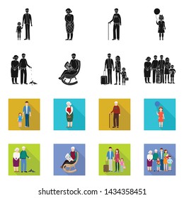 Vector design of character and avatar sign. Set of character and portrait vector icon for stock.