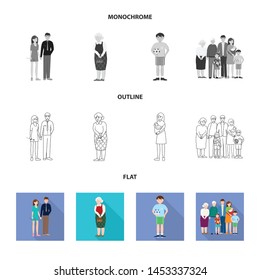 Vector design of character and avatar sign. Collection of character and portrait vector icon for stock.