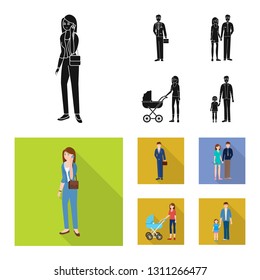 Vector design of character and avatar  symbol. Set of character and portrait stock symbol for web.