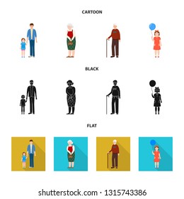 Vector design of character and avatar  symbol. Collection of character and portrait stock symbol for web.