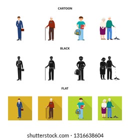 Vector design of character and avatar  symbol. Collection of character and portrait vector icon for stock.