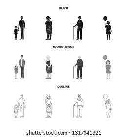 Vector design of character and avatar  symbol. Collection of character and portrait vector icon for stock.