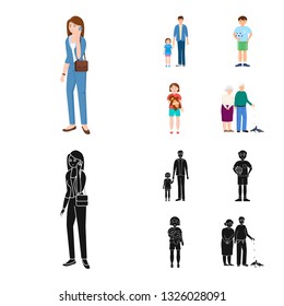 Vector design of character and avatar  symbol. Set of character and portrait stock symbol for web.