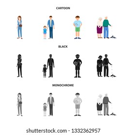 Vector design of character and avatar  symbol. Set of character and portrait stock symbol for web.