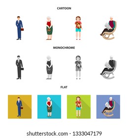 Vector design of character and avatar  symbol. Set of character and portrait vector icon for stock.