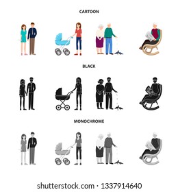 Vector design of character and avatar  symbol. Set of character and portrait vector icon for stock.