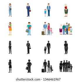Vector design of character and avatar  symbol. Set of character and portrait stock symbol for web.