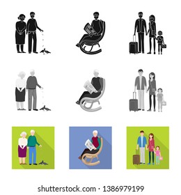 Vector design of character and avatar  symbol. Collection of character and portrait vector icon for stock.