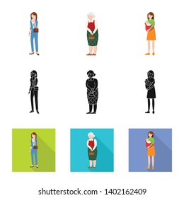 Vector design of character and avatar  symbol. Set of character and portrait stock symbol for web.