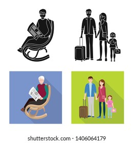 Vector design of character and avatar  symbol. Collection of character and portrait vector icon for stock.