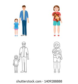 Vector design of character and avatar  symbol. Collection of character and portrait stock symbol for web.