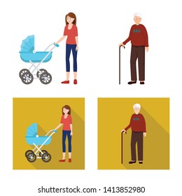 Vector design of character and avatar  symbol. Collection of character and portrait vector icon for stock.