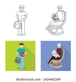 Vector design of character and avatar  symbol. Collection of character and portrait vector icon for stock.