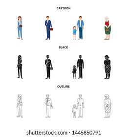 Vector design of character and avatar symbol. Set of character and portrait stock symbol for web.