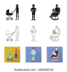 Vector design of character and avatar symbol. Collection of character and portrait stock symbol for web.