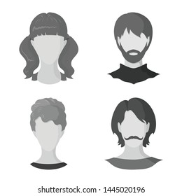 Vector design of character and profile icon. Collection of character and dummy stock symbol for web.