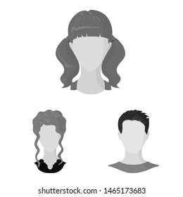 Vector design of character and profile icon. Collection of character and dummy vector icon for stock.
