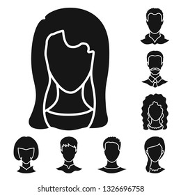 Vector design of character and profile sign. Set of character and dummy stock symbol for web.