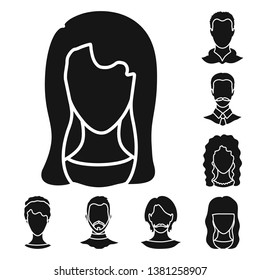 Vector design of character and profile sign. Collection of character and dummy stock vector illustration.