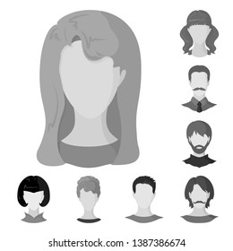 Vector design of character and profile symbol. Collection of character and dummy stock symbol for web.