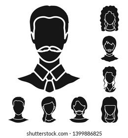 Vector design of character and profile symbol. Collection of character and dummy stock symbol for web.
